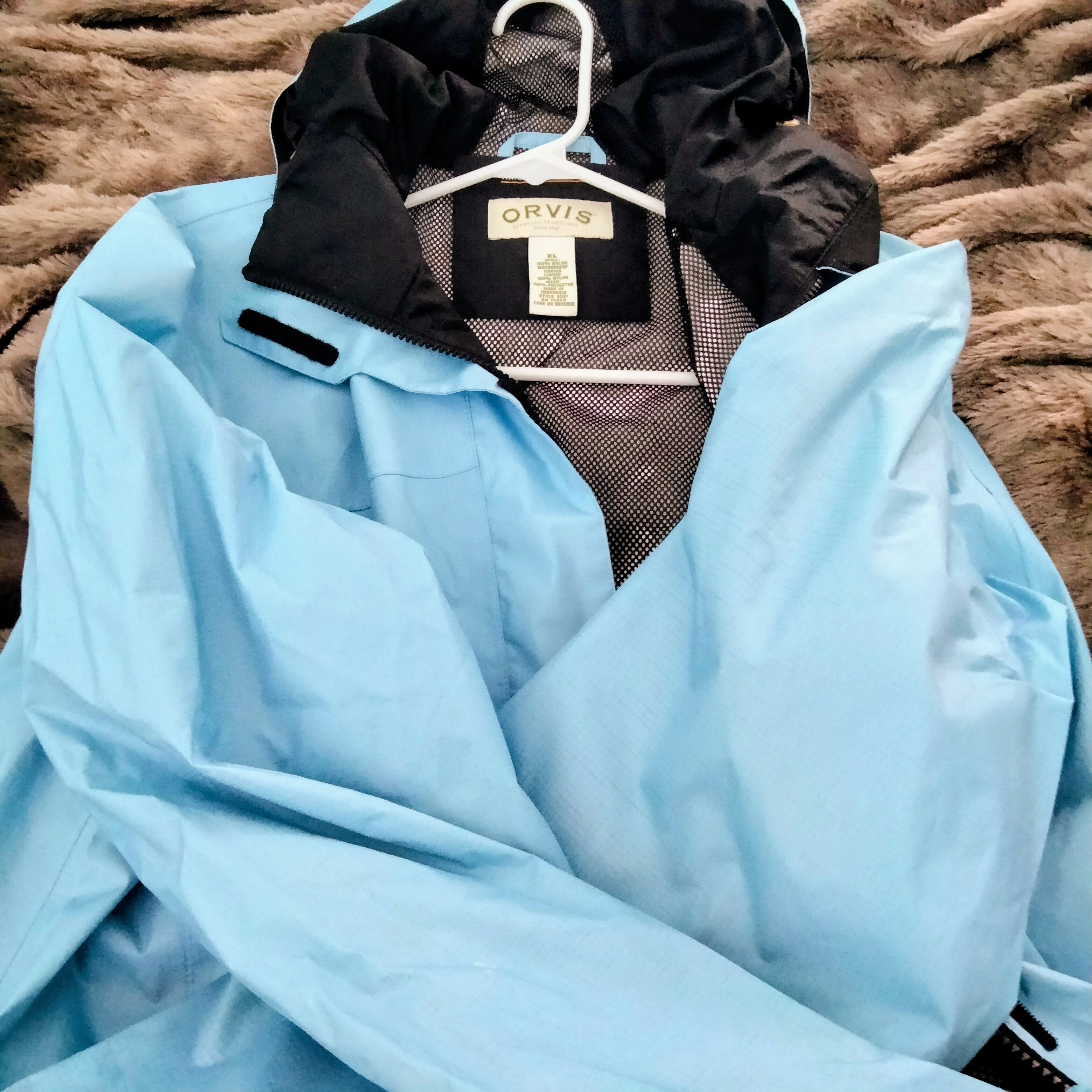 Orvis Blue And Black Waterproof Jacket
